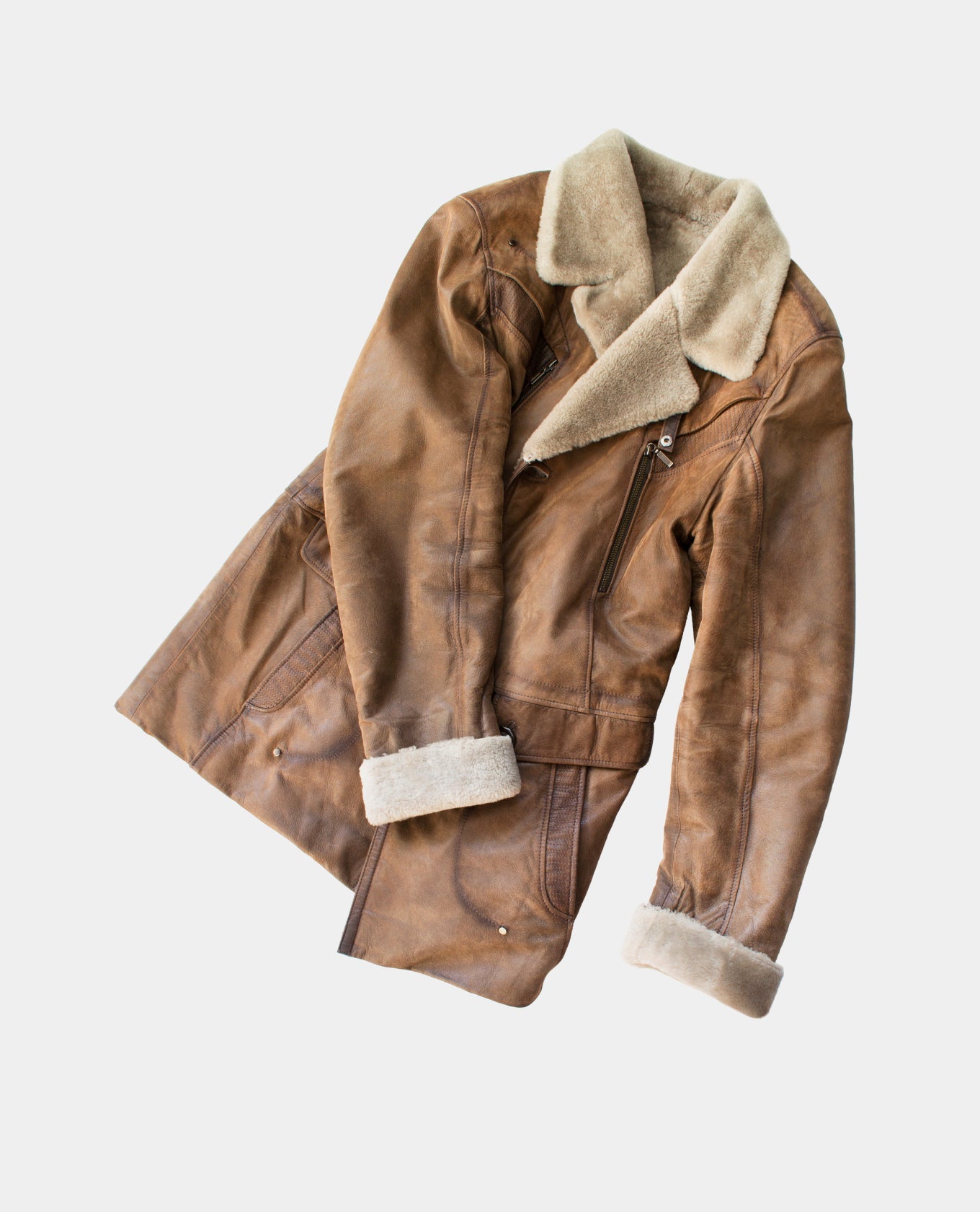 Navy Shearling Jacket Fully Lined