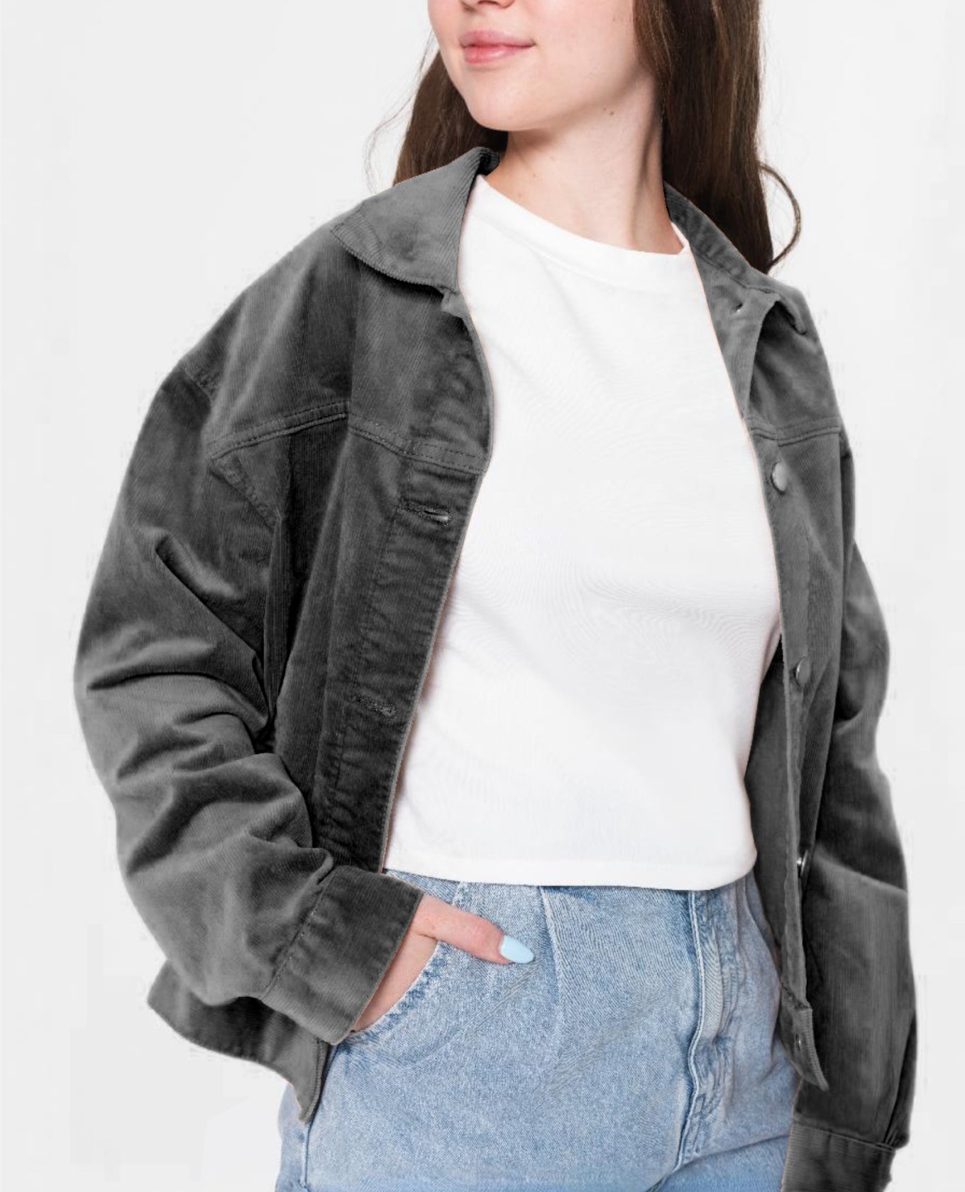 Women Solid Denim Jacket