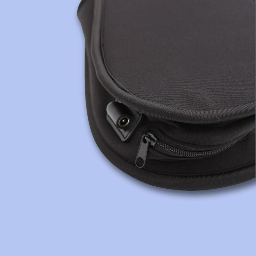 Close-up view of the secure power connector on a red light therapy glove for consistent hand therapy sessions