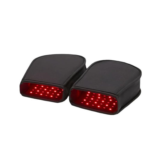 A pair of dual red light therapy gloves with infrared light for hand pain relief and arthritis treatment