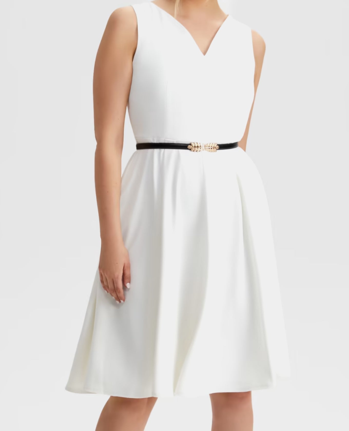 Women Lace Belted A-Line Dress