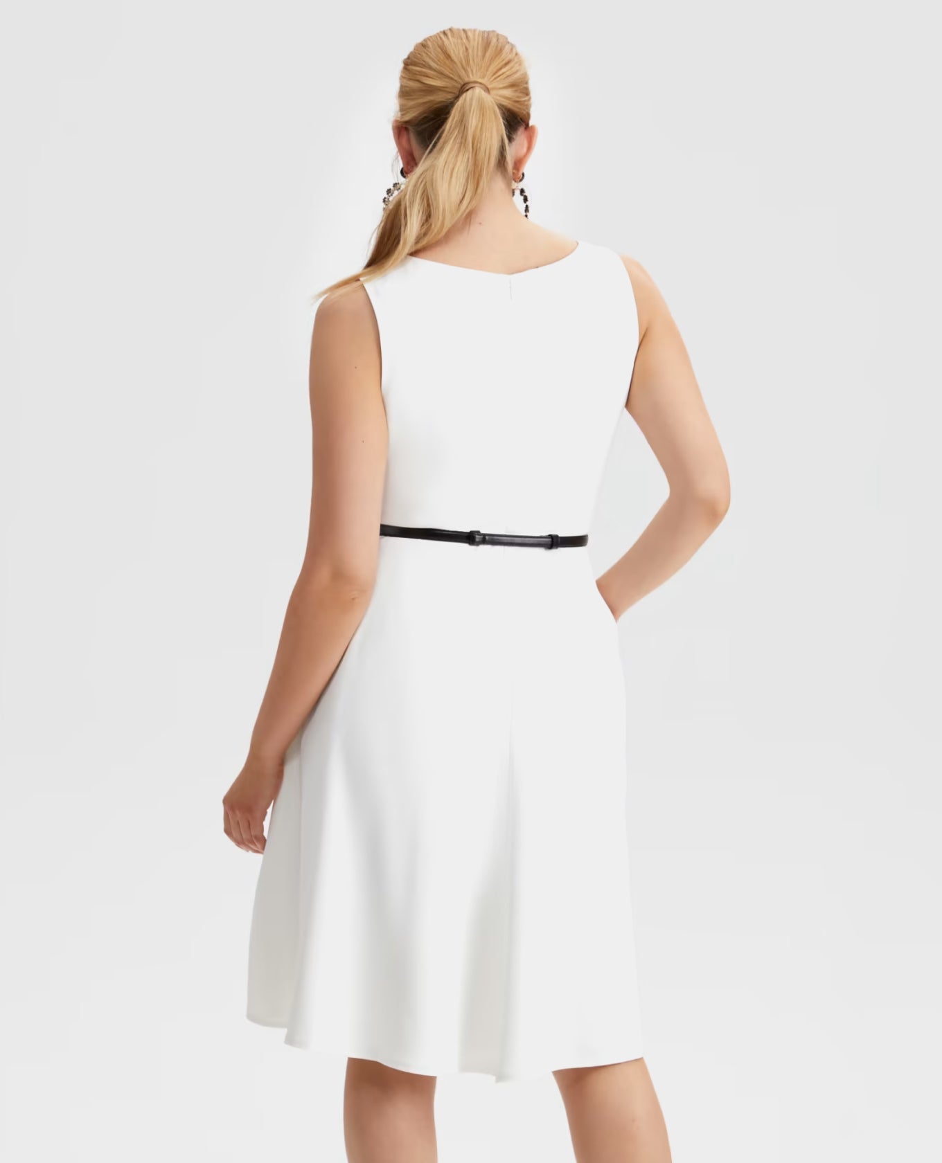 Women Lace Belted A-Line Dress