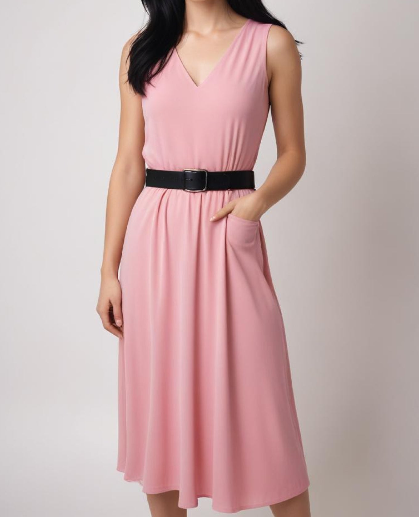 Women Lace Belted A-Line Dress