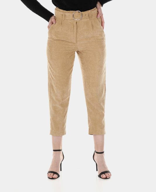Girls Tapered Cotton Blend Trousers