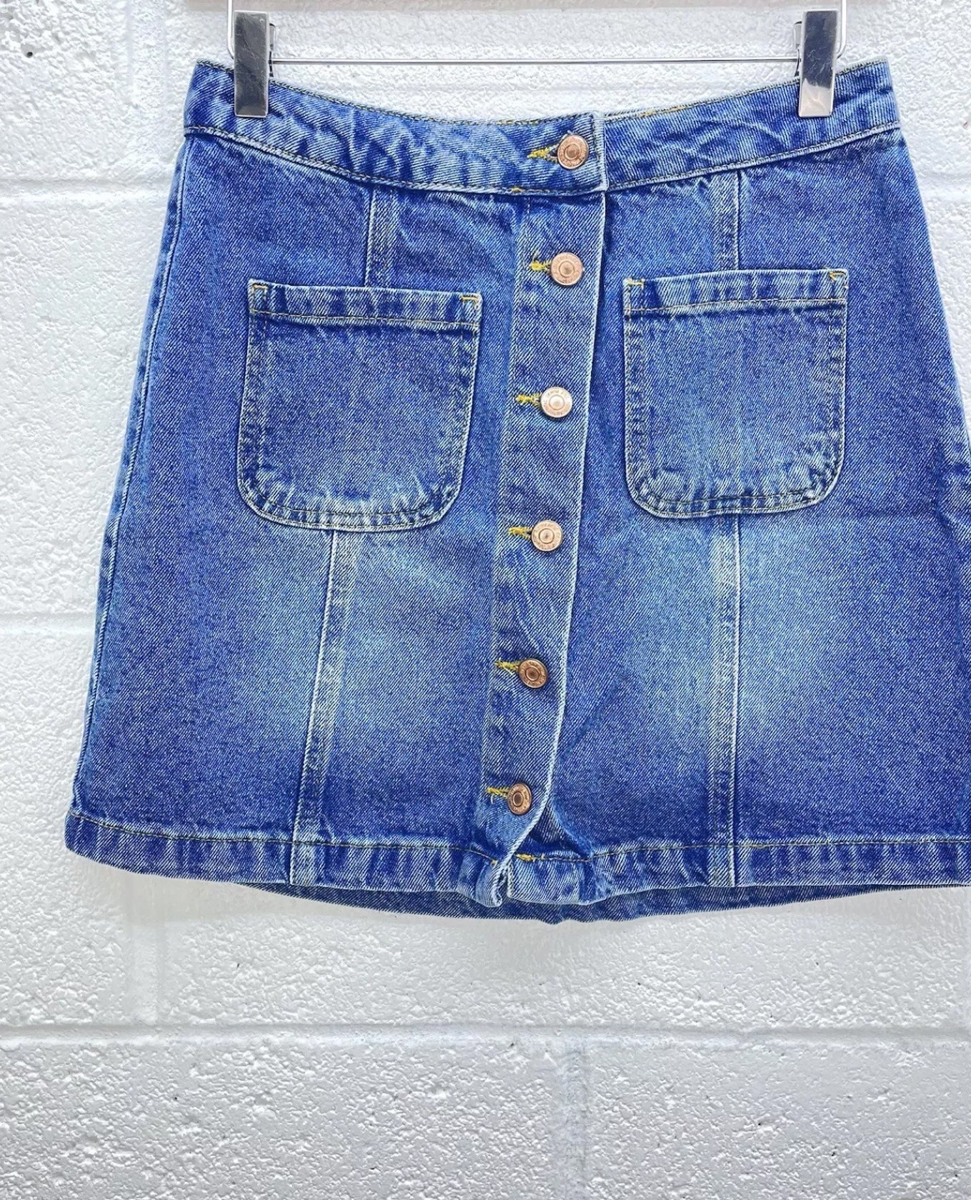 Women Solid A-line Blue Skirt