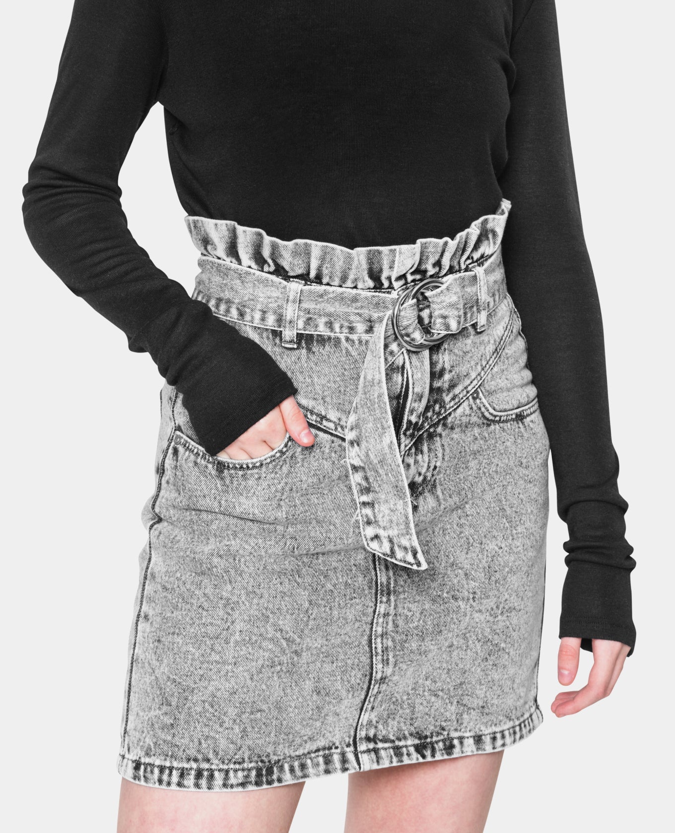 Lightly Washed Denim Skirt