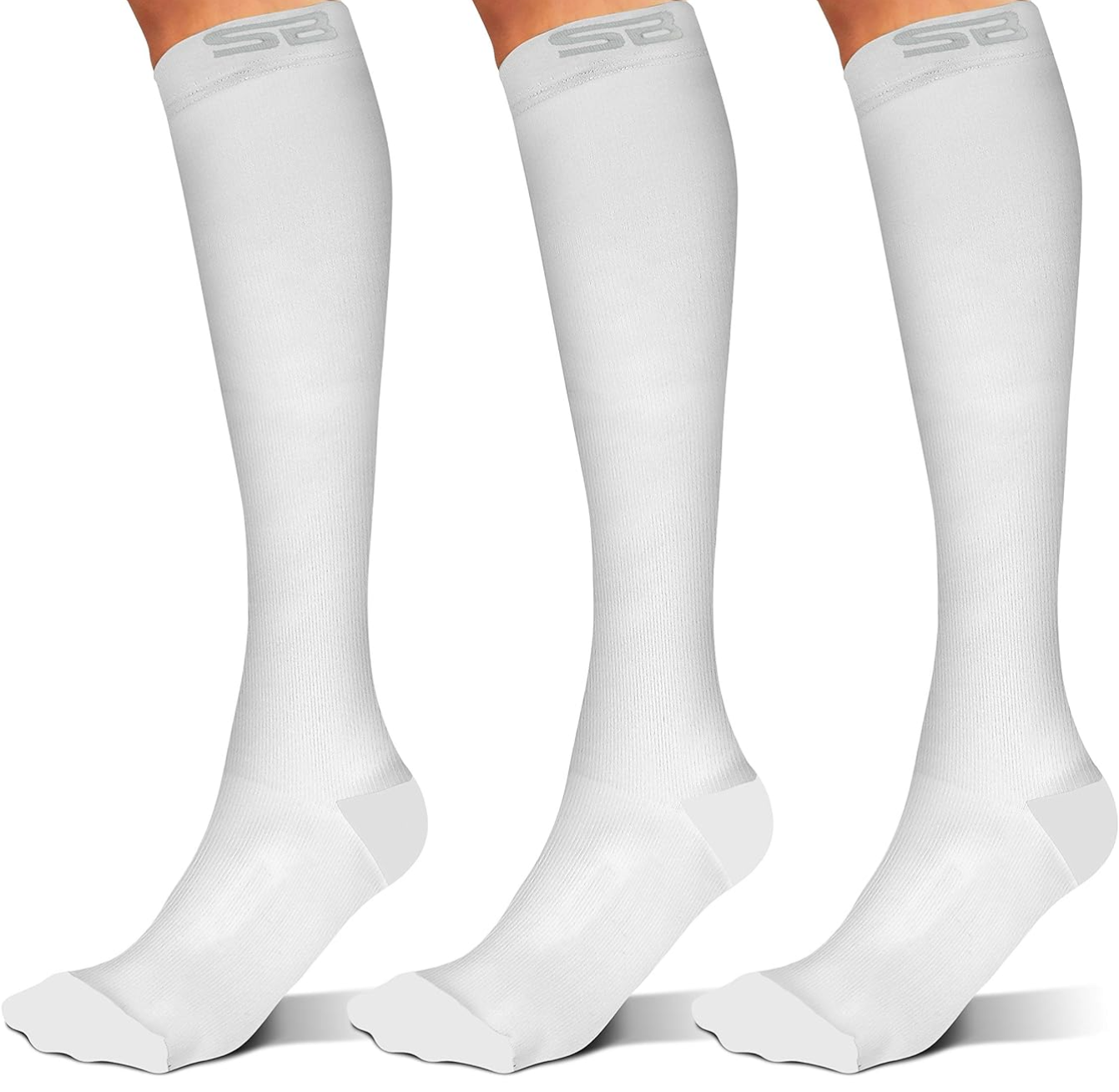3-Pair Compression Socks (15-20 mmHg)