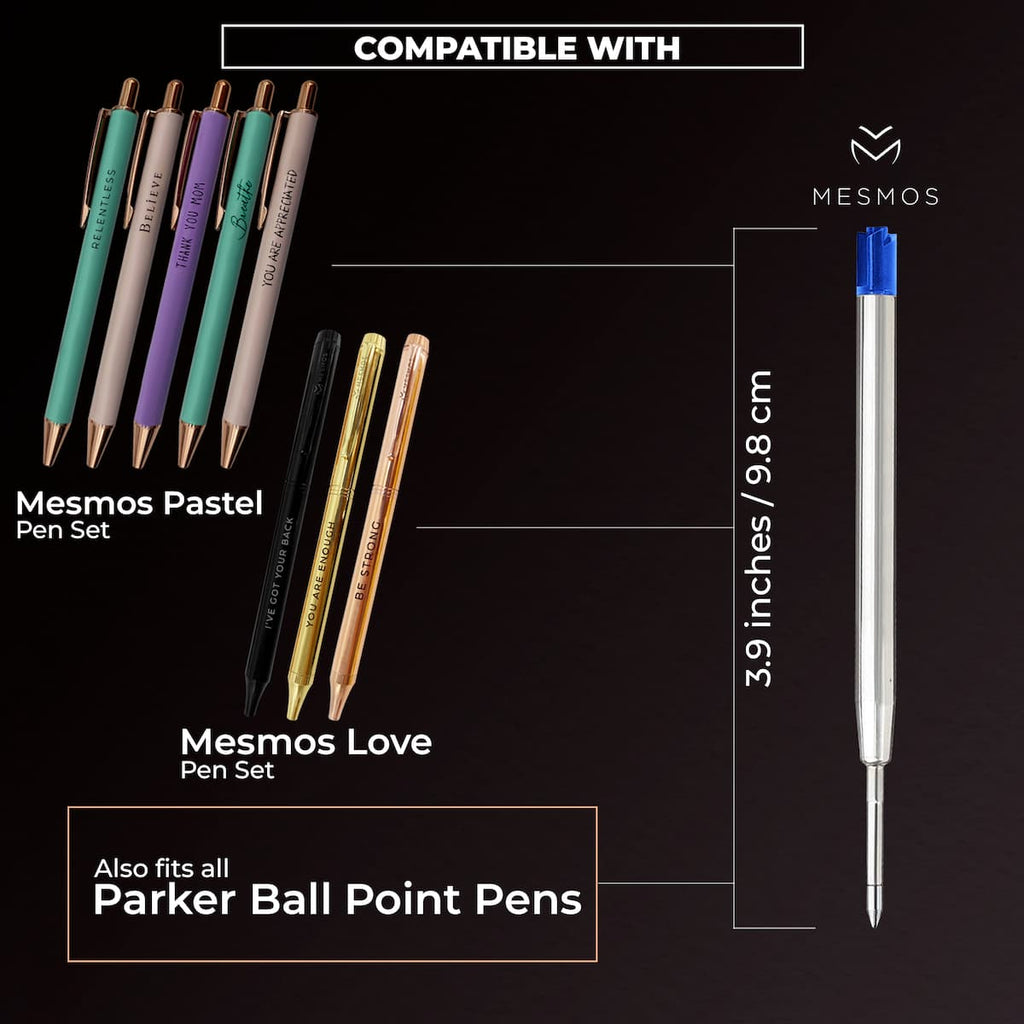 Blue Ballpoint Refills 3.9 inches (6pcs)