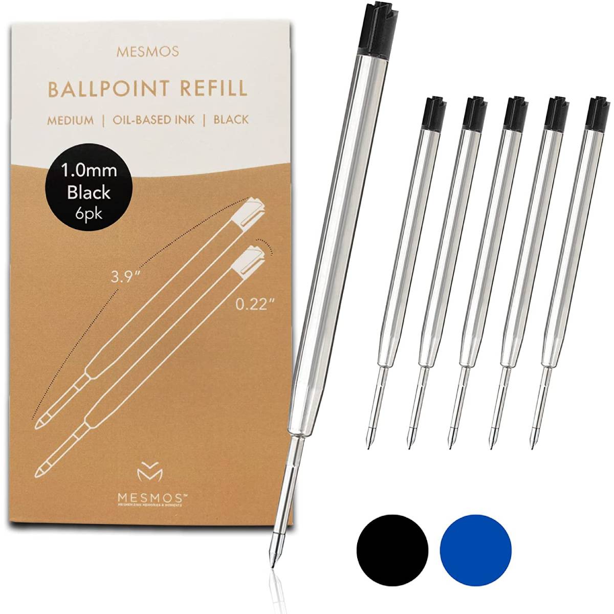 Black Ballpoint Refills 2.75 inches (6pcs)
