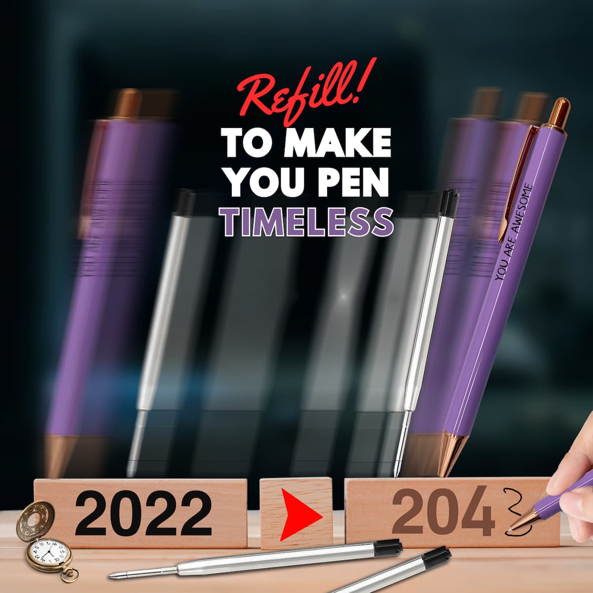 Black Ballpoint Refills 3.9 inches (6pcs)