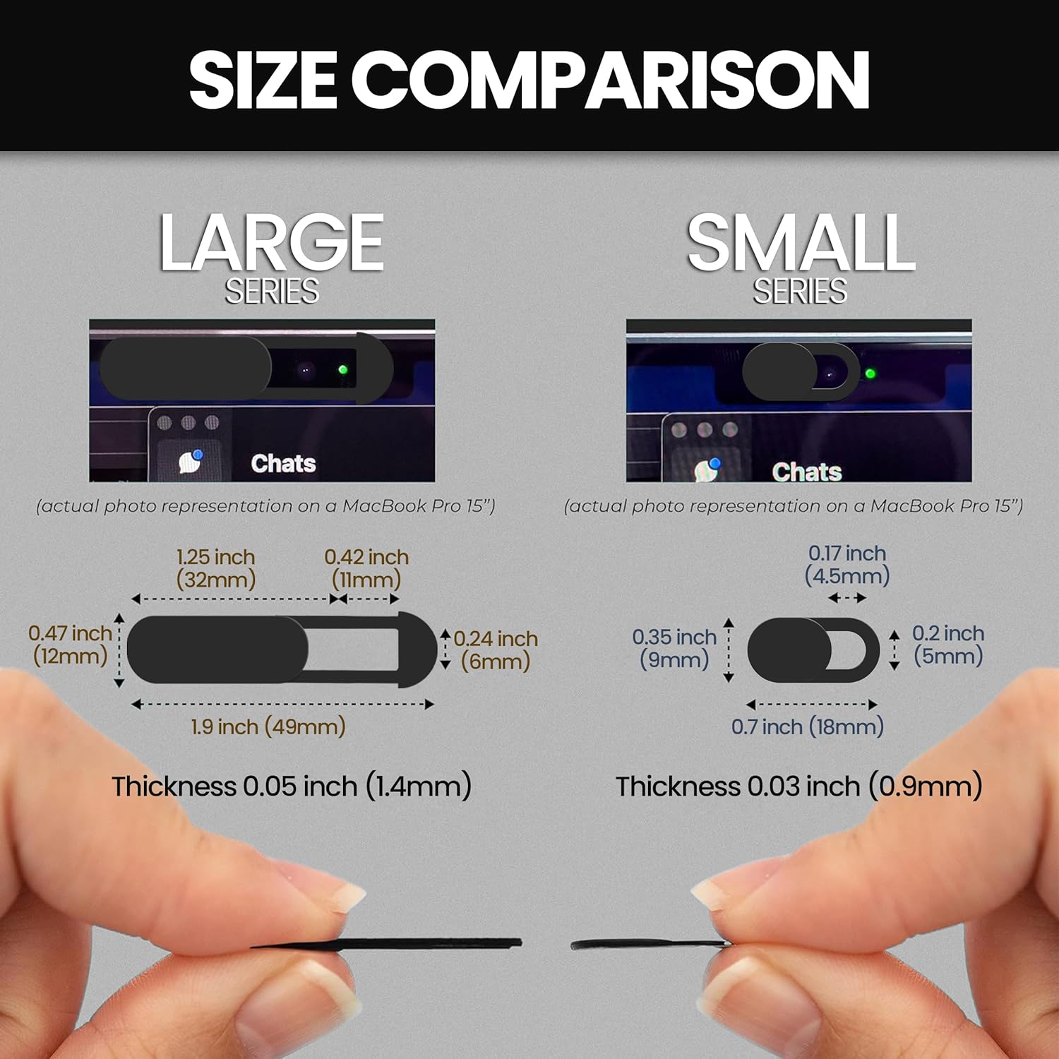 Sleek Black Camera Covers - Large