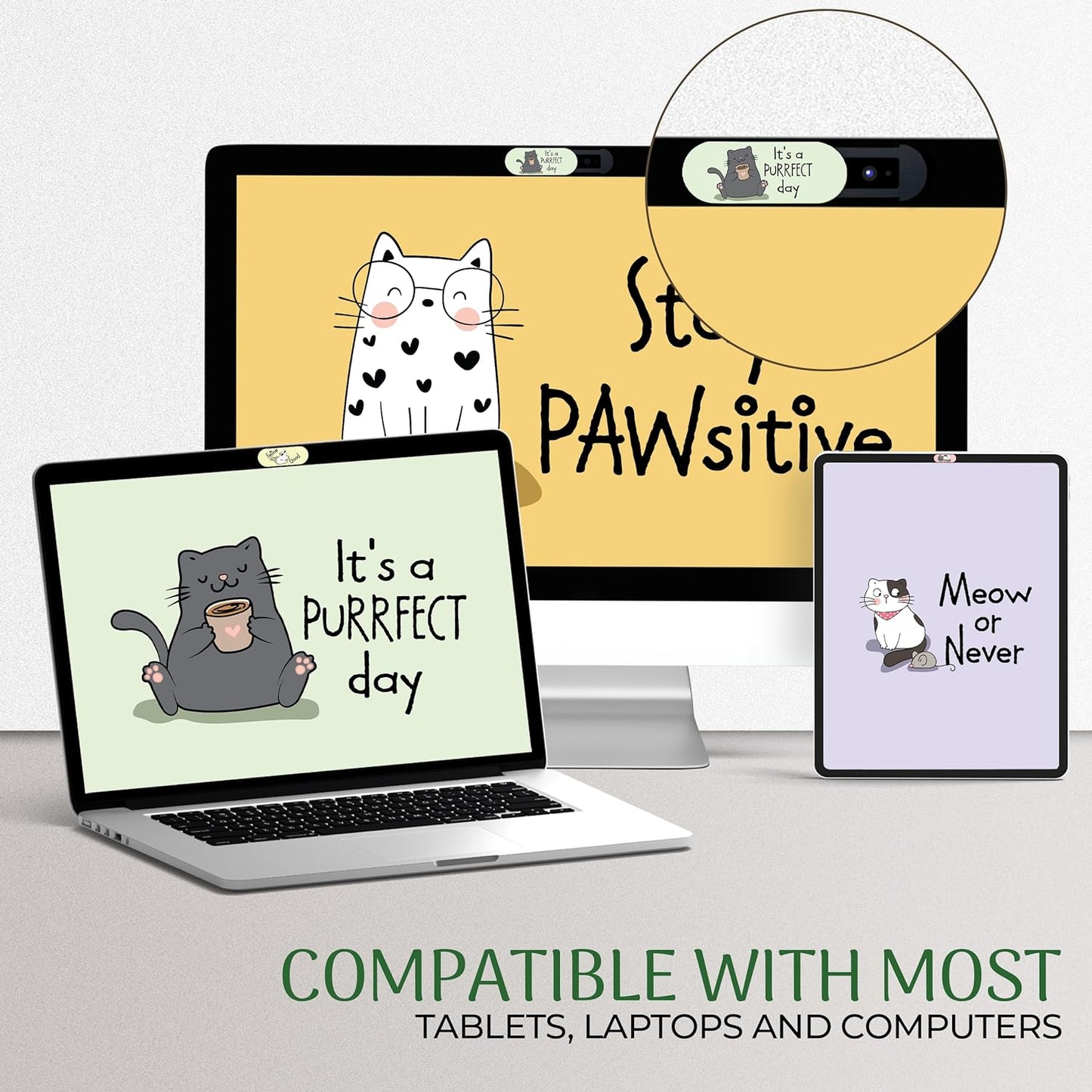 Cat Lovers Webcam Covers (Large)