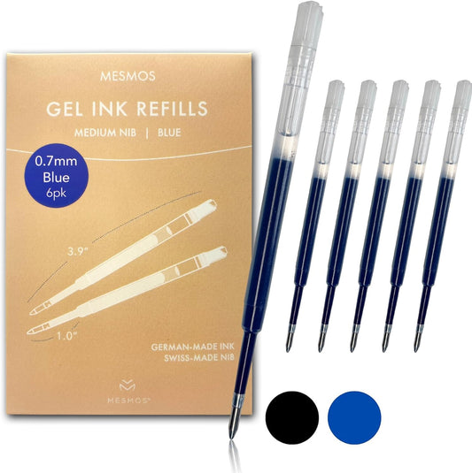Blue Gel Pen Refills 3.9 inches (6pcs)
