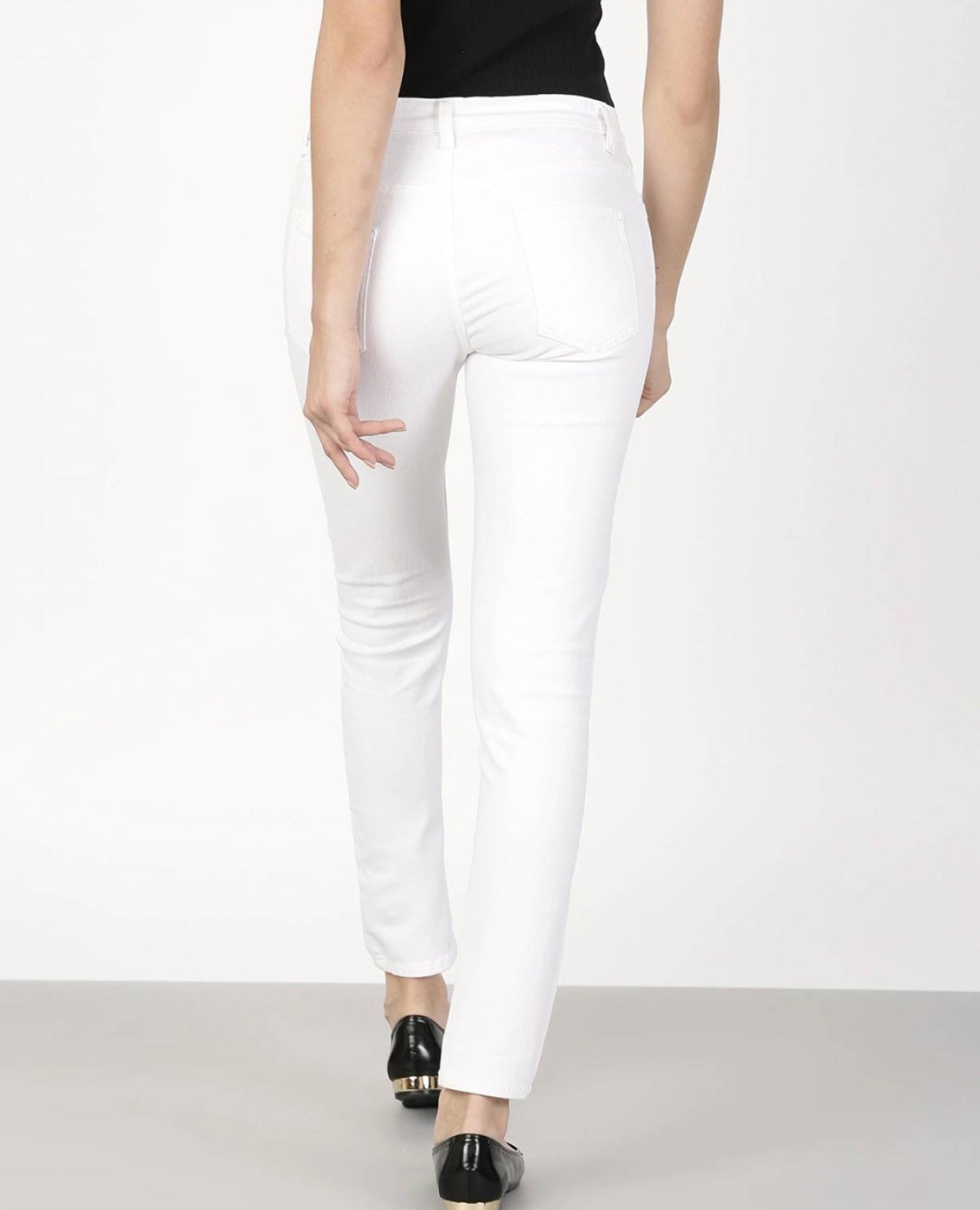 Women Skinny High Rise White Jeans