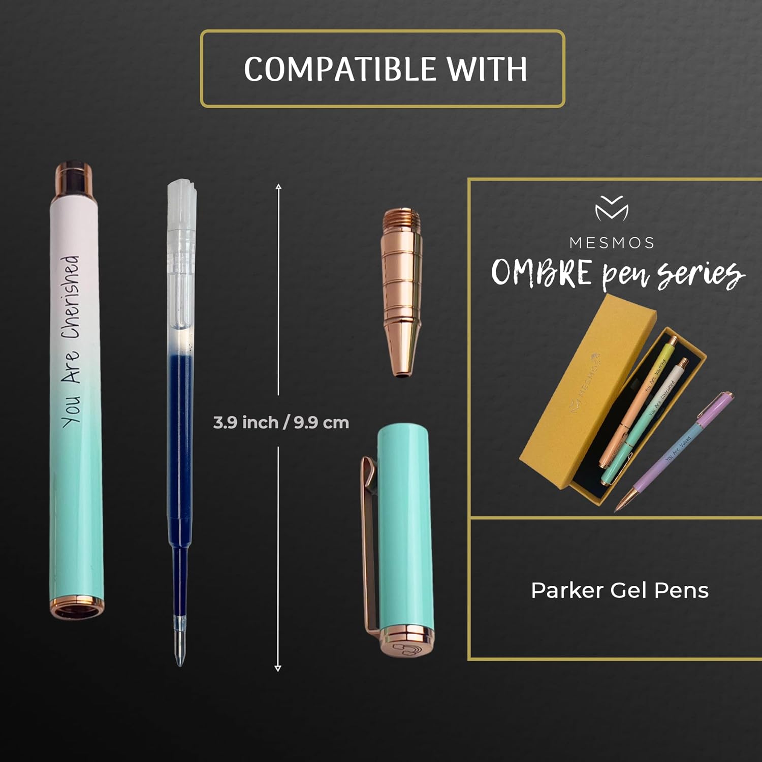 Blue Gel Pen Refills 3.9 inches (6pcs)