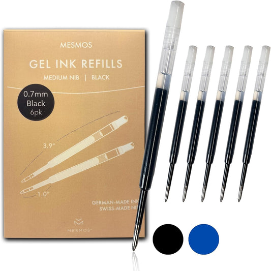 Black Gel Pen Refills 3.9 inches (6pcs)