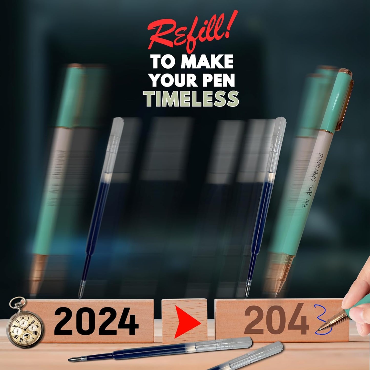 Black Gel Pen Refills 3.9 inches (6pcs)