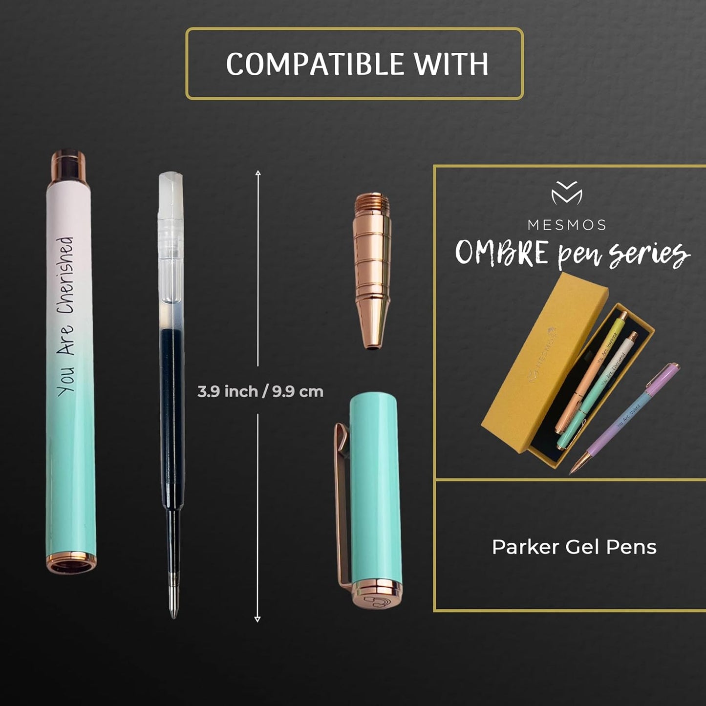 Black Gel Pen Refills 3.9 inches (6pcs)