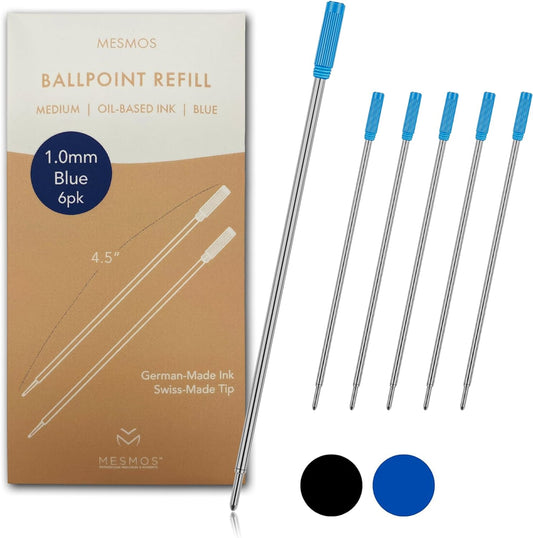 Blue Ballpoint Refills 4.5 inches (6pcs)
