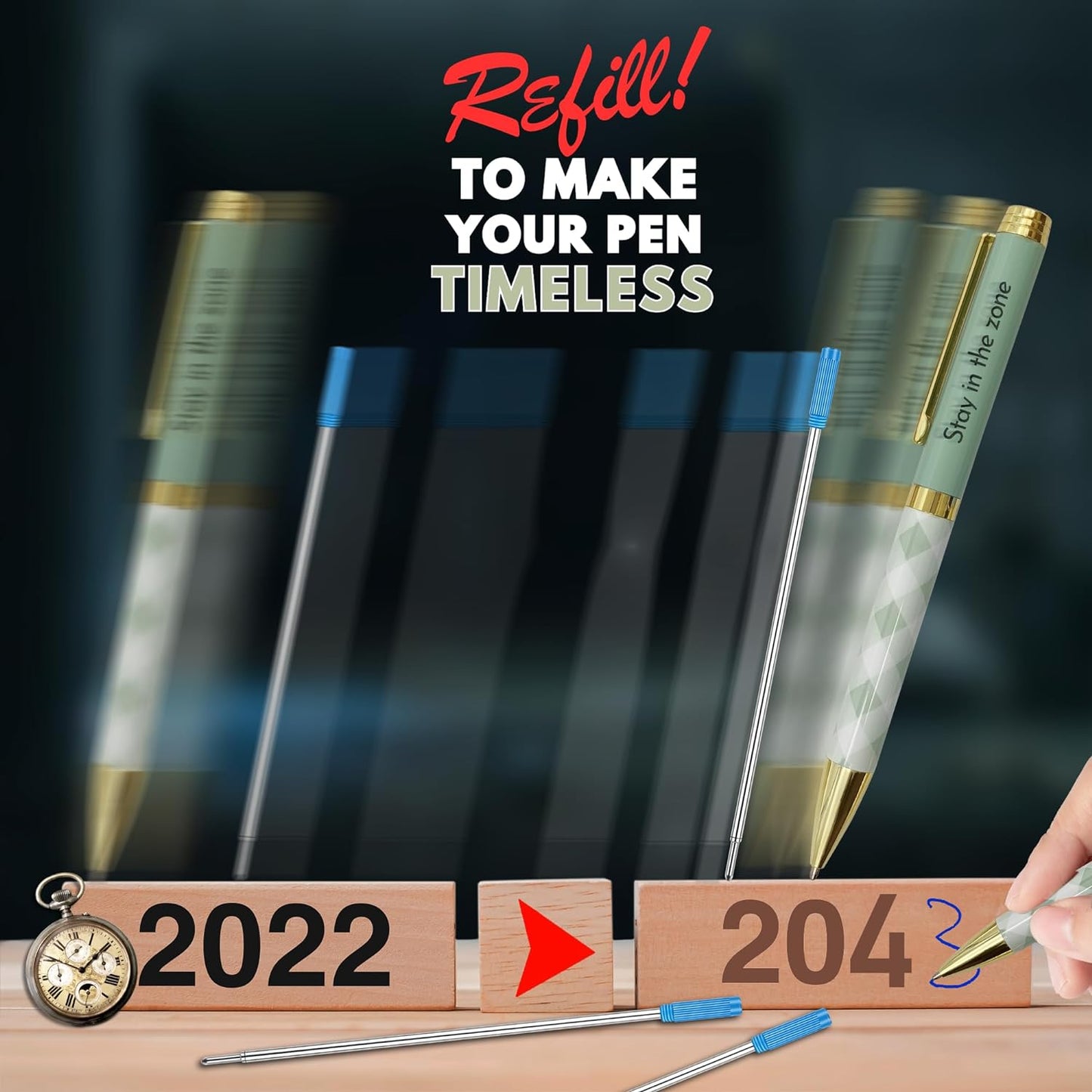 Blue Ballpoint Refills 4.5 inches (6pcs)