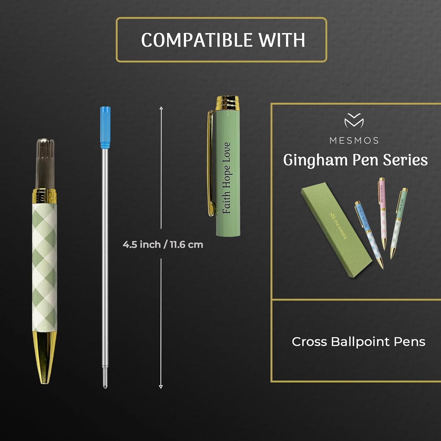 Blue Ballpoint Refills 4.5 inches (6pcs)