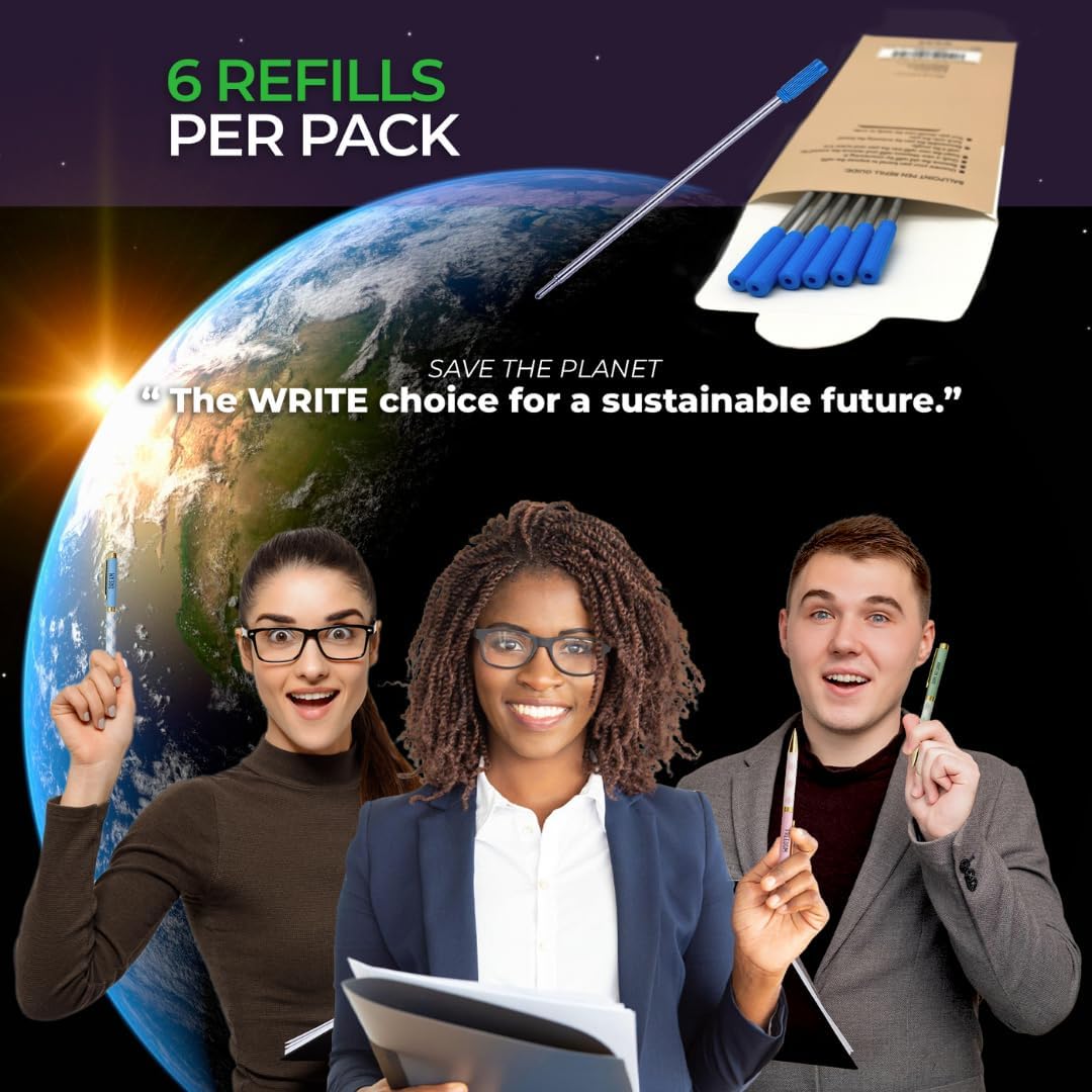 Blue Ballpoint Refills 4.5 inches (6pcs)