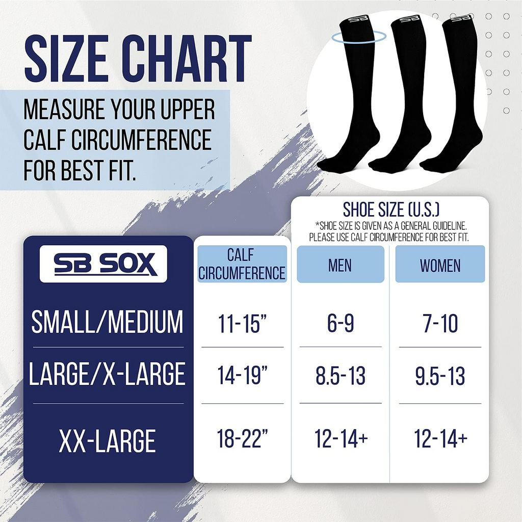 3-Pair Compression Socks (15-20 mmHg)