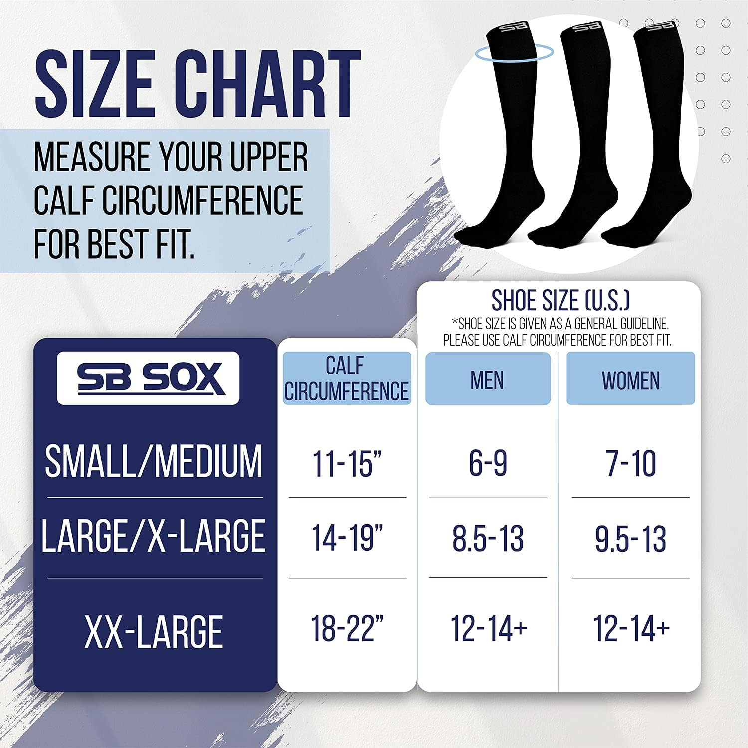3-Pair Compression Socks (15-20 mmHg)