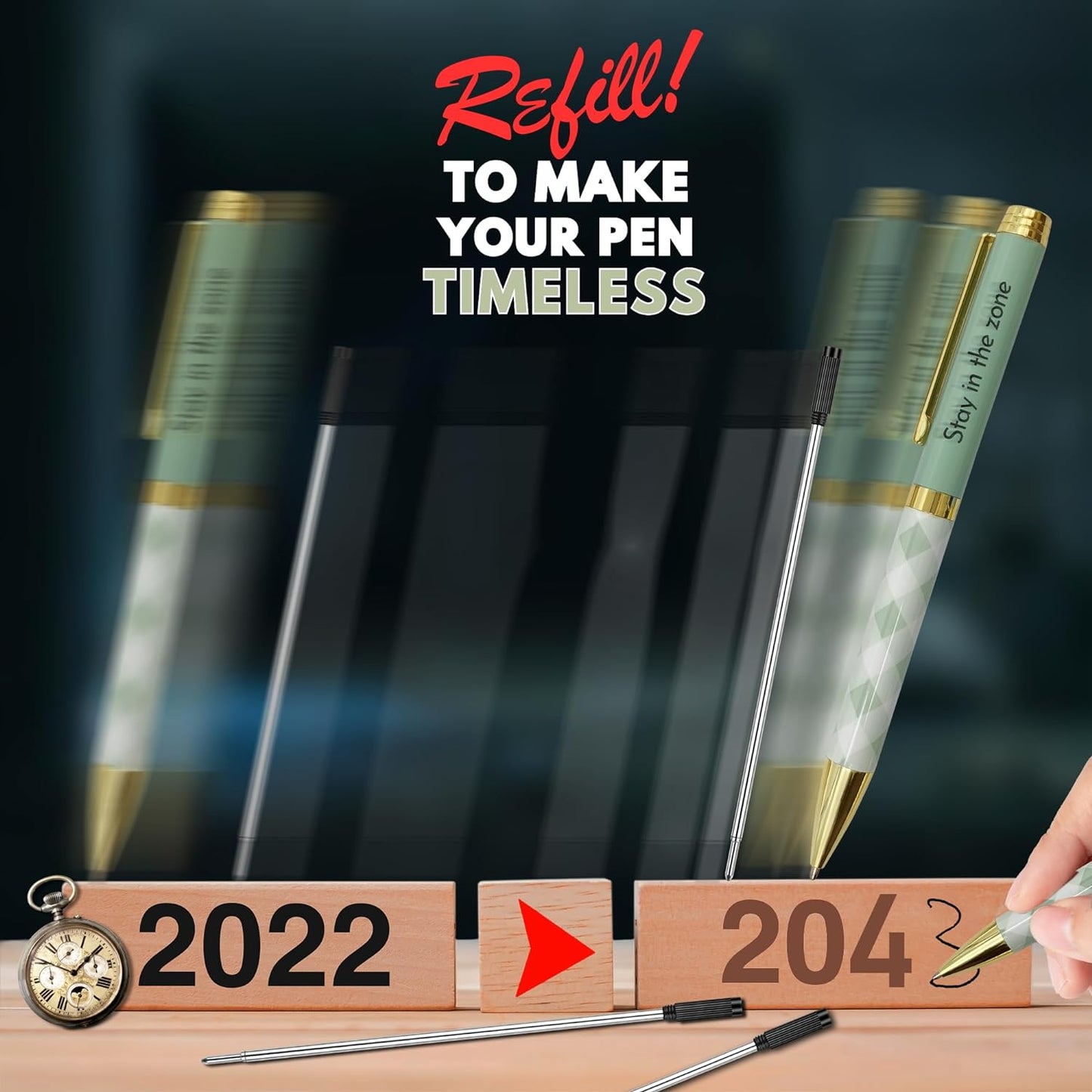 Black Ballpoint Refills 4.5 inches (6pcs)