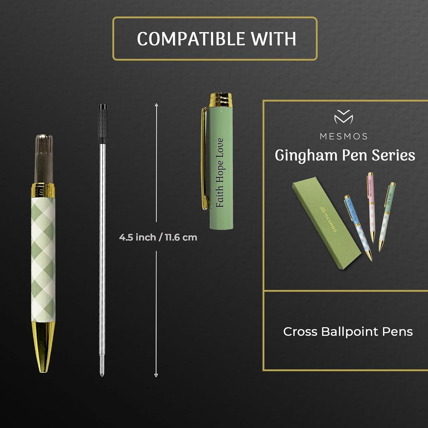 Black Ballpoint Refills 4.5 inches (6pcs)