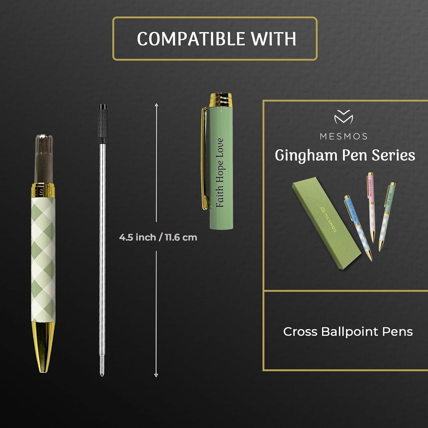 Black Ballpoint Refills 4.5 inches (6pcs)