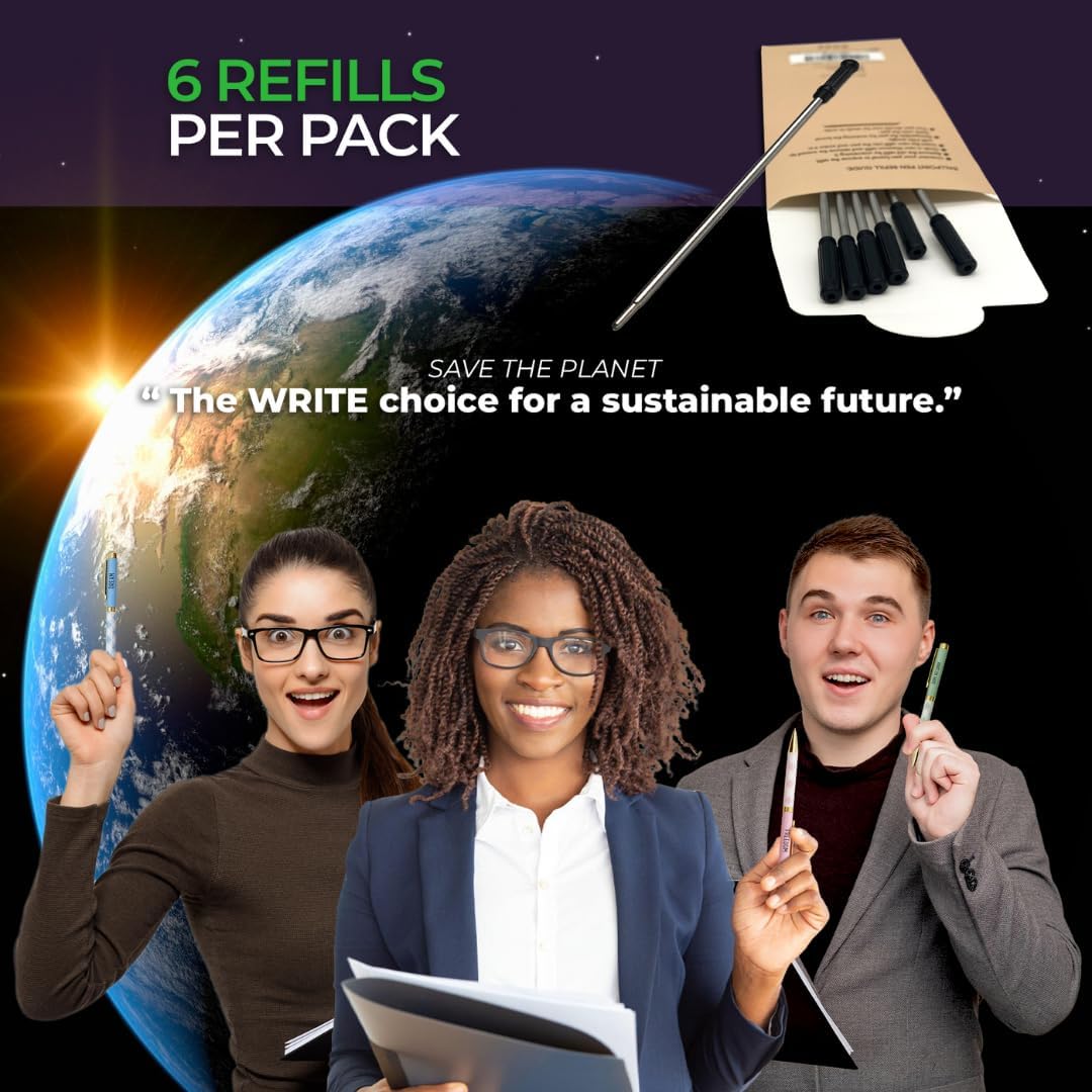 Black Ballpoint Refills 4.5 inches (6pcs)