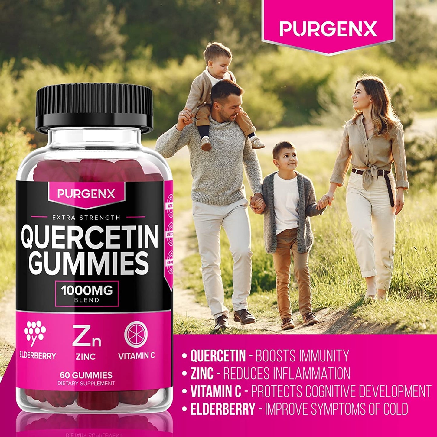 Quercetin + Zinc + Vitamin C + Elderberry Gummies