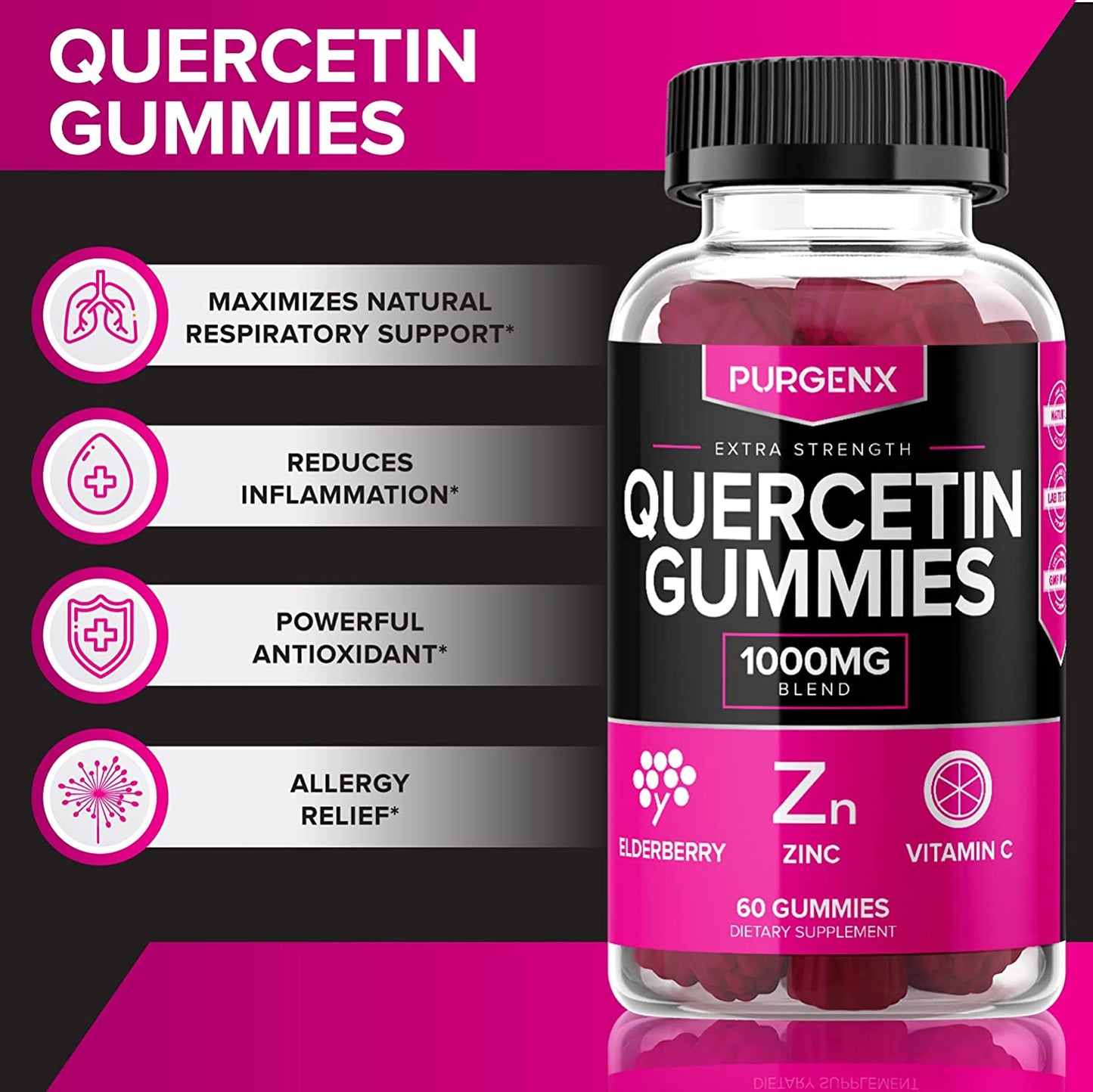 Quercetin + Zinc + Vitamin C + Elderberry Gummies