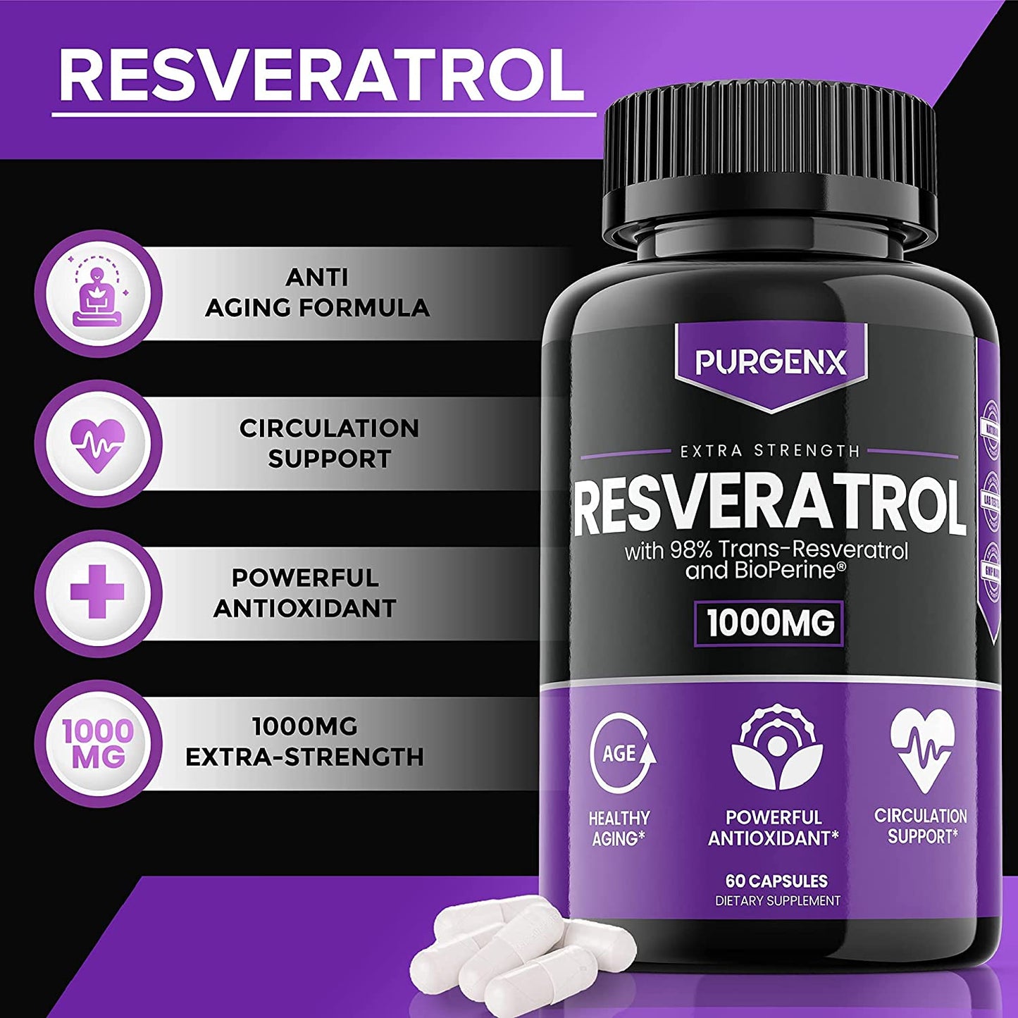 Resveratrol 1000mg (2 Pack)