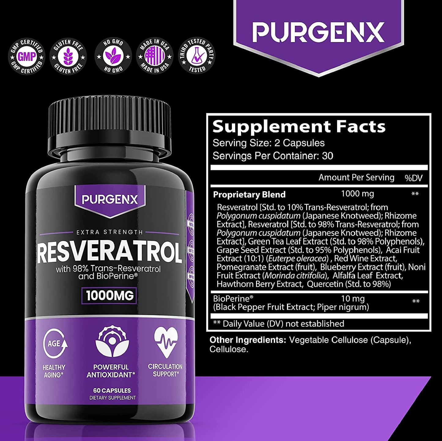 Resveratrol 1000mg (2 Pack)