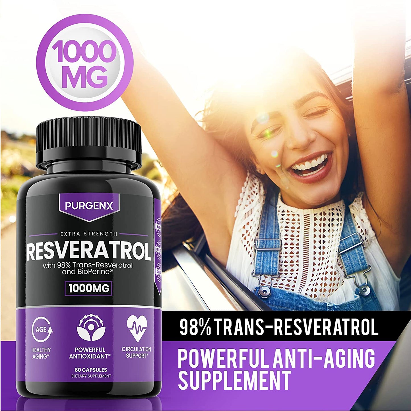 Resveratrol 1000mg (2 Pack)